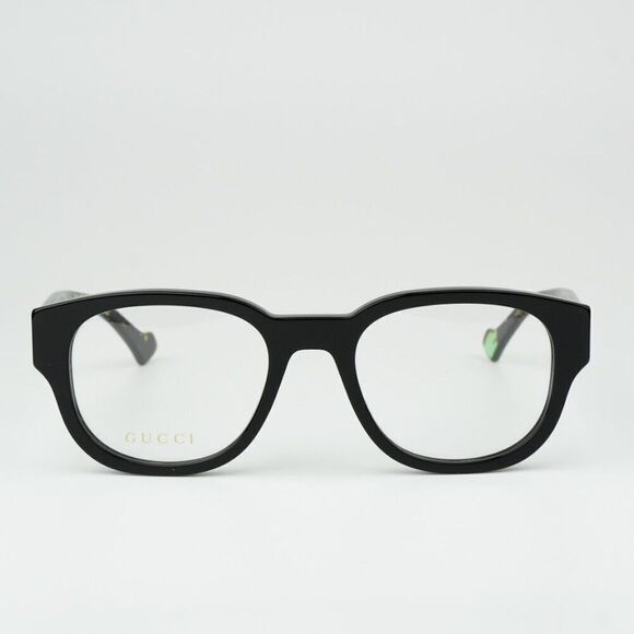 NEW GG1429O 003 Black Green Havana Square Men Eyeglasses...
